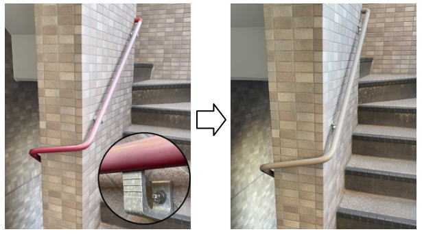 古いマンション手すり交換工事のビフォーアフター例