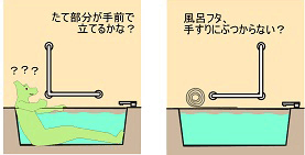 浴槽横の手すり取付注意事項