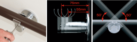 屋外手すり壁ブラケット