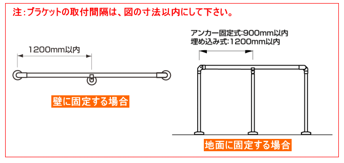 屋外手すり支柱間隔