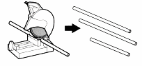 電動工具で棒をカット