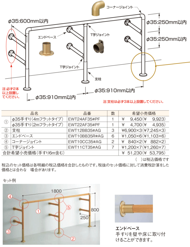 エンドベース　取付例