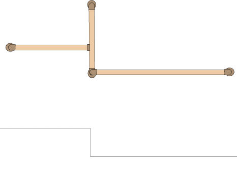 玄関のT字連結型手すり