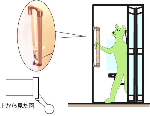 ブラケットは奥の部屋から出やすい形