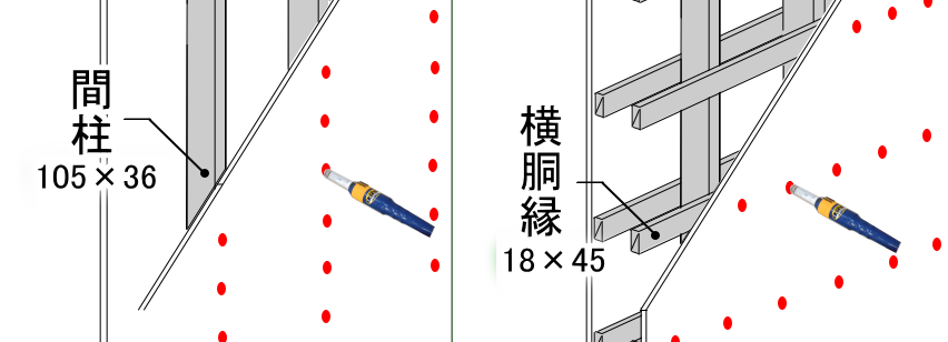 間柱･柱と横胴縁